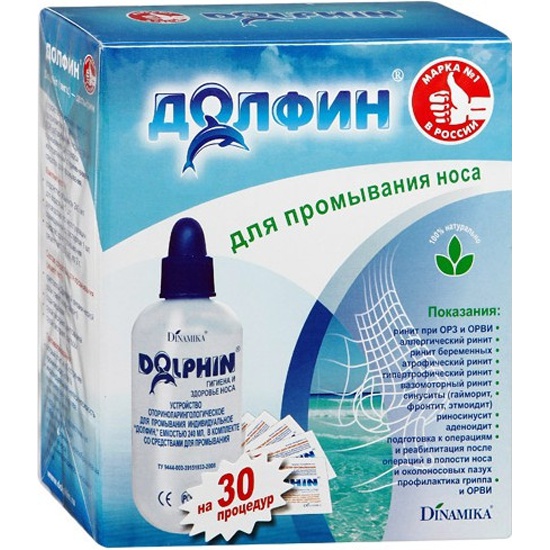 Долфин устройство для промывания носа 240мл+средство минерально-растительный комплекс 2г N 30