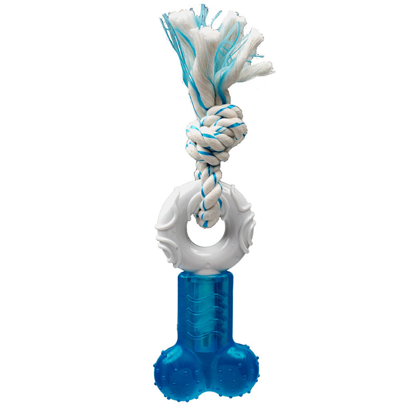 Игрушка косточка для собак голубая Canine clean нейлон/синтетическая резина 19см с ароматом мяты