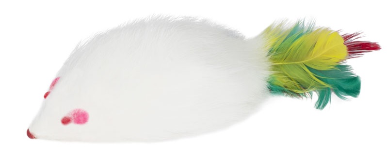 Игрушка мышь погремушка с пером для кошек Triol 8.5-9см sh02n