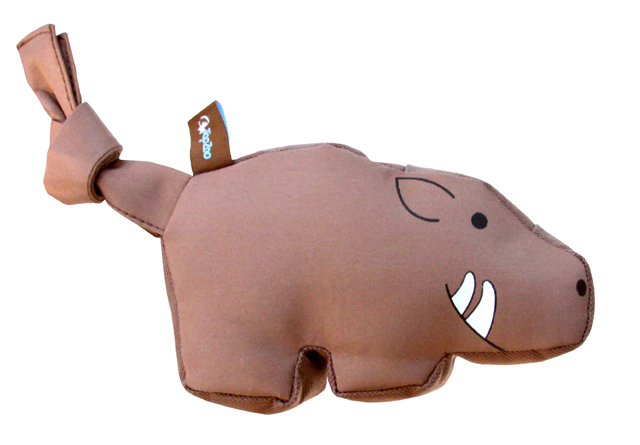 Игрушка носорог для собак коричневый 15х3х9см текстиль