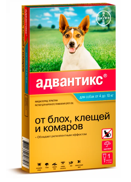 Адвантикс капли для собак 4-10кг п/паразит. n1