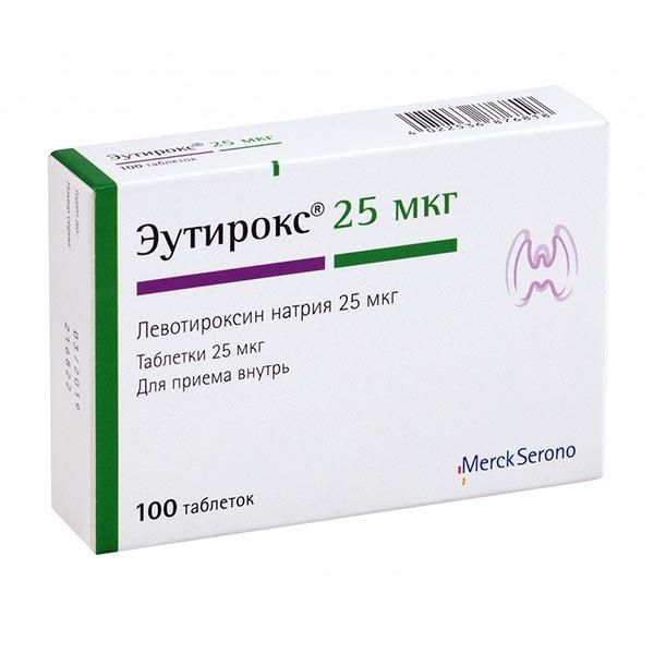 Эутирокс 25мкг таблетки N 100