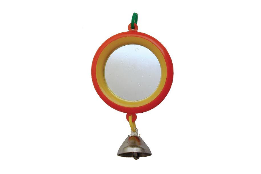 Игрушка зеркало для птиц с колокольчиком rp5011