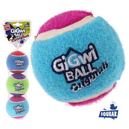 Игрушка три мяча с пищалкой для собак Gigwi набор 75337