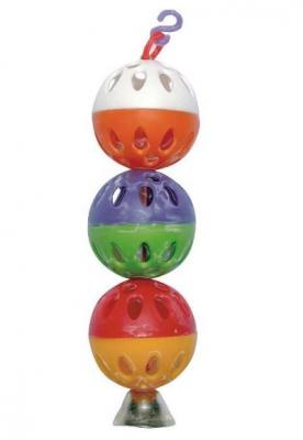 Игрушка три шарика с колокольчиком для птиц Дарэлл d4.5см/19см