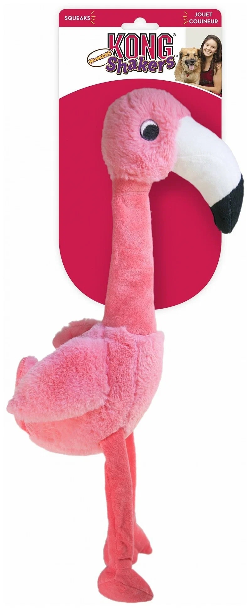 Игрушка фламинго с пищалкой для собак Kong shakers р.s
