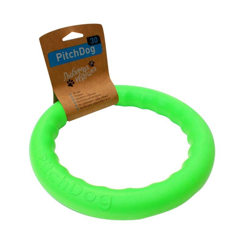 Кольцо игровое для апортировки зеленое Pitchdog 30 d28см