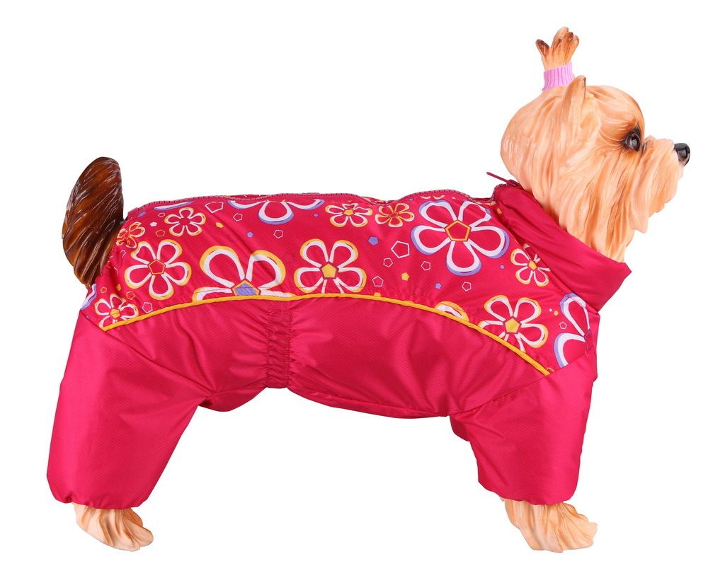 Комбинезон для собак девочек вест-хайленд-уайт-терьер красный с цветами Dezzie болонь 34х56см 5635471
