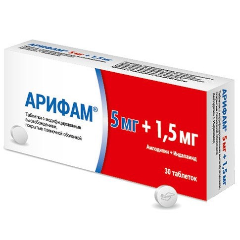 Арифам тб п/о плен с модиф высвоб 5мг+1,5мг N 30