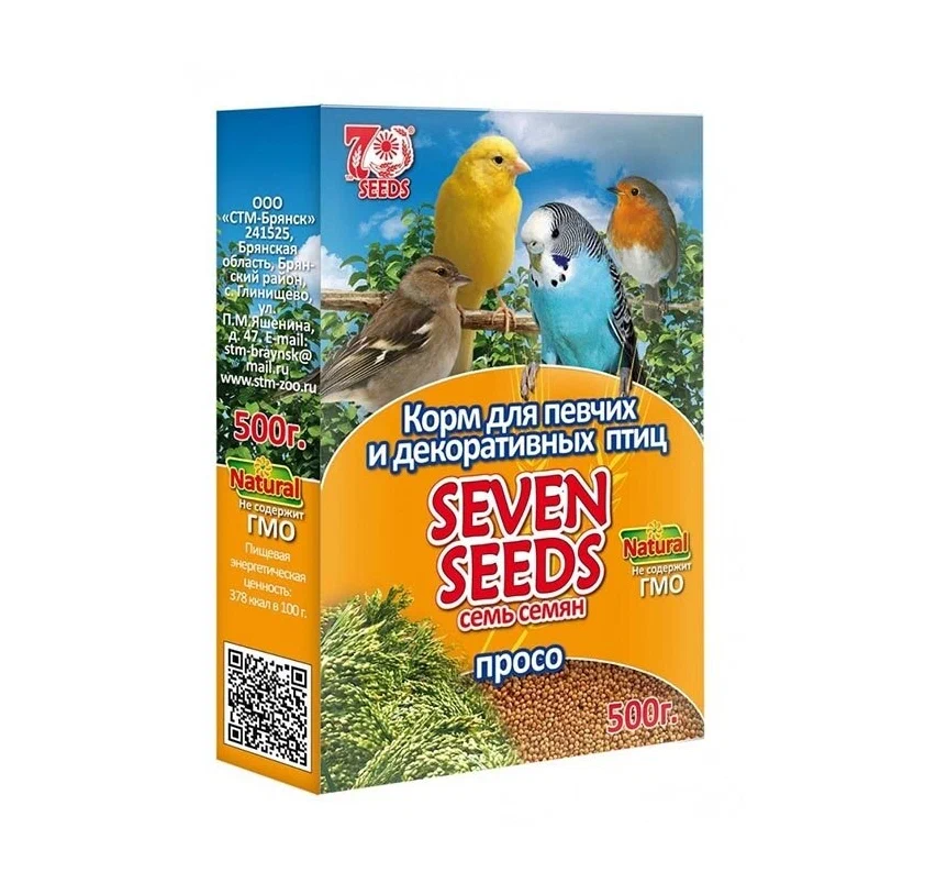 Корм для всех видов птиц Seven seeds 500 г просо