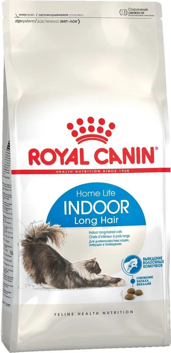 Корм для длинношерстных кошек живущих в помещении Royal canin indoor long hair 10 кг