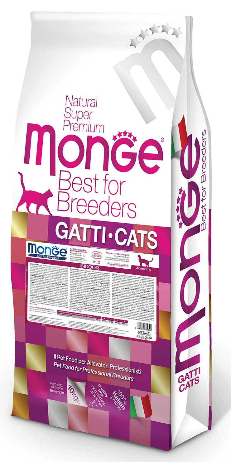Корм для домашних кошек Monge cat indoor 10 кг