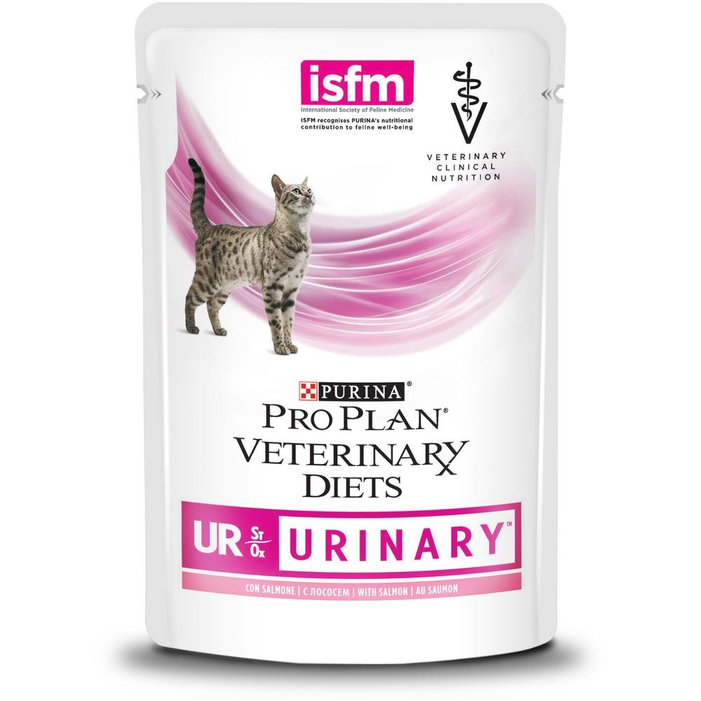 Корм для кошек Purina pro plan veterinary diets ur urinary профилактика мочекаменной болезни 85 г пауч лосось