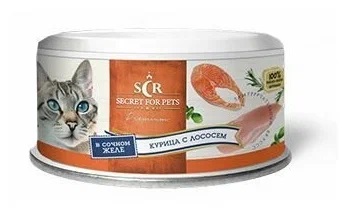 Корм для кошек Secret for pets thailand 85 г бан. курица/лосось в желе
