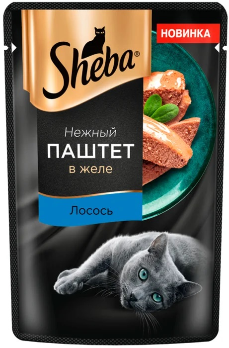 Корм для кошек Sheba паштет 75 г пауч лосось в желе