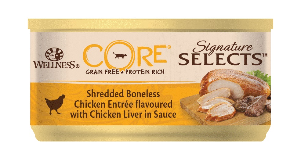 Корм для кошек Wellness core signature selects 79 г бан. фарш в соусе курица с куриной печенью