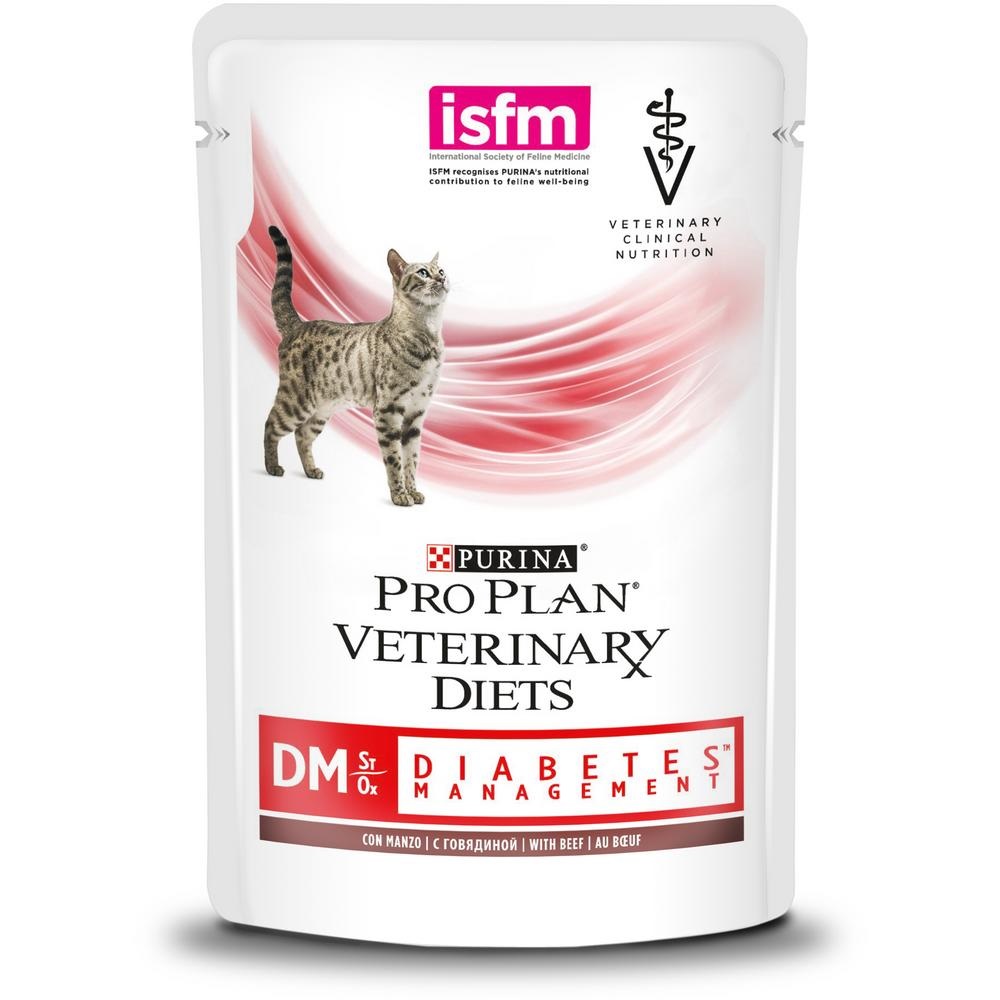 Корм для кошек при диабете Purina pro plan veterinary diets dm 85 г пауч говядина