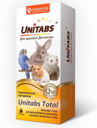 Unitabs комплексные витамины для кроликов, хорьков, грызунов и птиц 10 мл total