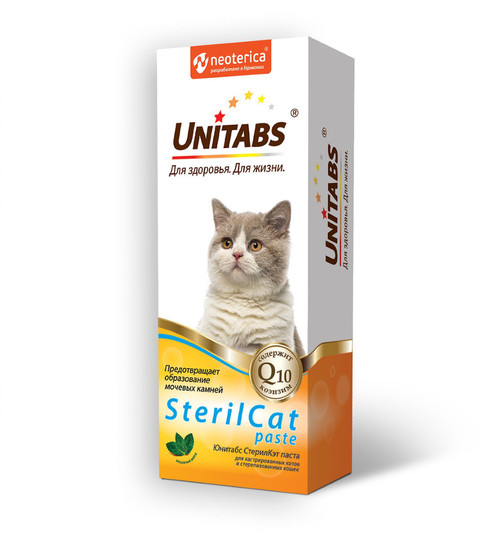 Unitabs паста для кастрированных котов и стерилизованных кошек 120 мл sterilcat с кошачьей мятой