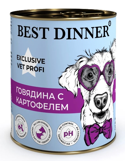 Корм для собак Best dinner exclusive urinary 340 г бан. говядина с картофелем