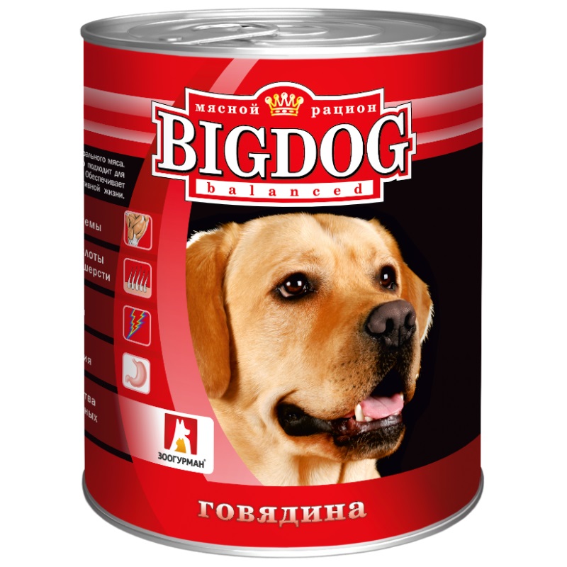 Корм для собак Big dog 850 г бан. говядина