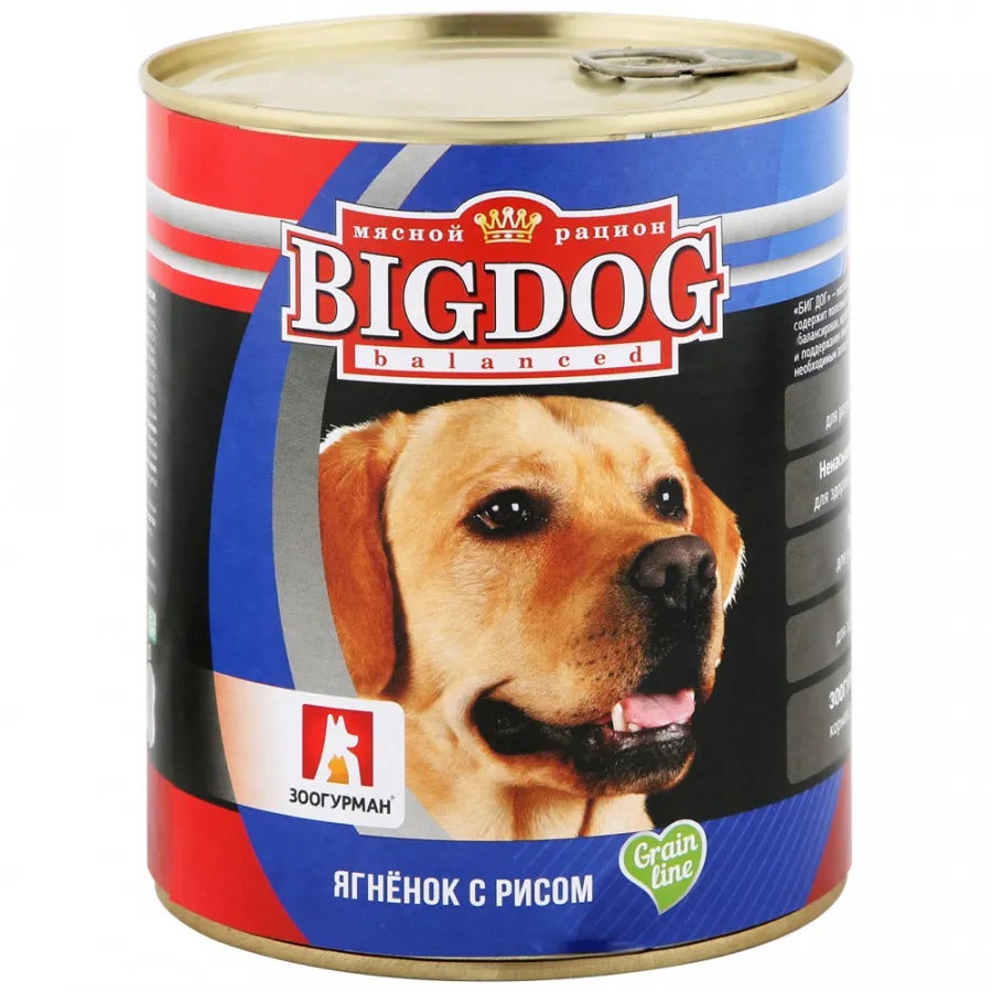 Корм для собак Big dog 850 г бан. ягненок/рис