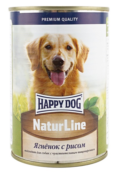 Корм для собак Happy dog natur line 410 г бан. ягненок с рисом