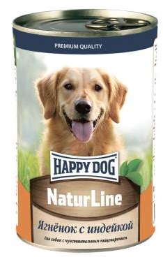Корм для собак Happy dog natur line 410 г бан. ягненок, индейка