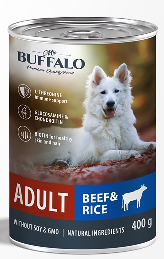Корм для собак Mr.buffalo adult 400 г бан. говядина и рис