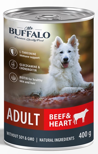 Корм для собак Mr.buffalo adult 400 г бан. говядина и сердце