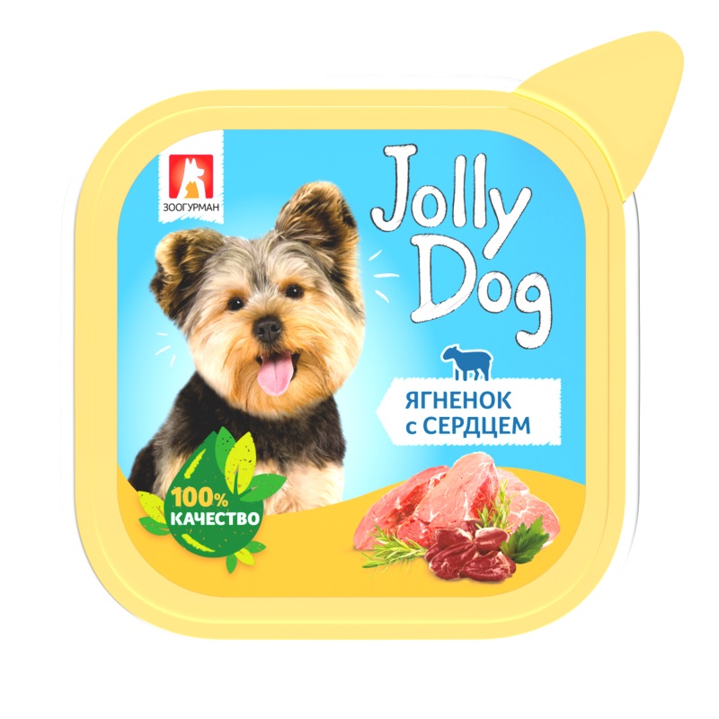 Корм для собак Зоогурман jolly dog 100 г ягненок с сердцем