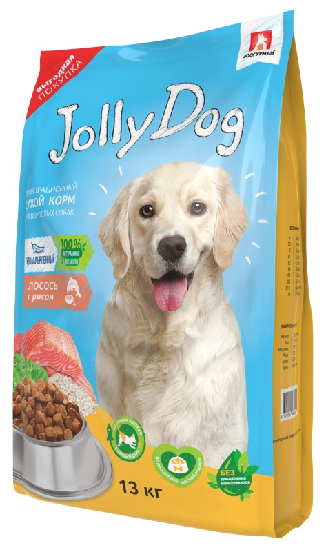 Корм для собак Зоогурман jolly dog 13 кг лосось и рис