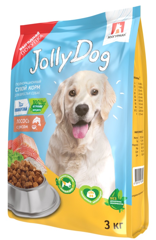 Корм для собак Зоогурман jolly dog 3 кг лосось и рис