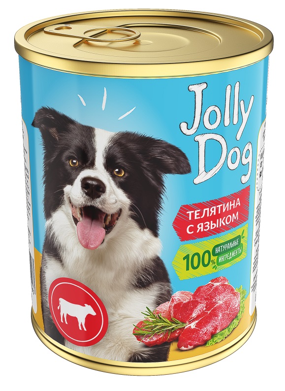 Корм для собак Зоогурман jolly dog 350 г бан. телятина с языком