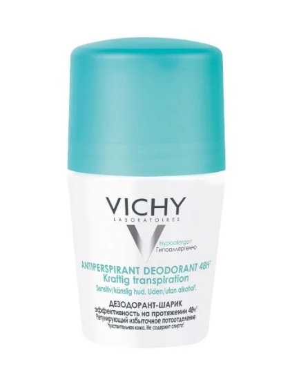 Vichy дезодорант шариковый 48ч регулирующий избыточное потоотделение 50мл