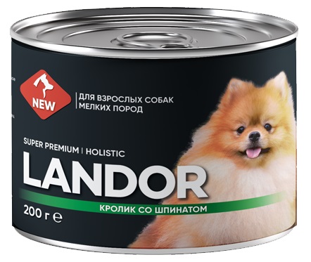 Корм для собак мелких пород Landor 200 г бан. кролик со шпинатом