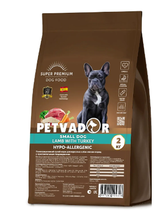 Корм для собак мелких пород Petvador holistic 2 кг индейка и оленина