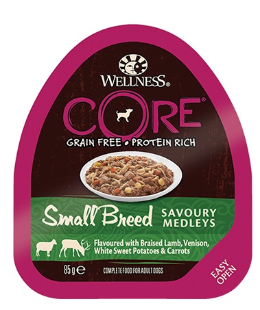 Корм для собак мелких пород Wellness core 85 г баранина с олениной,белым сладким картофелем и морковью