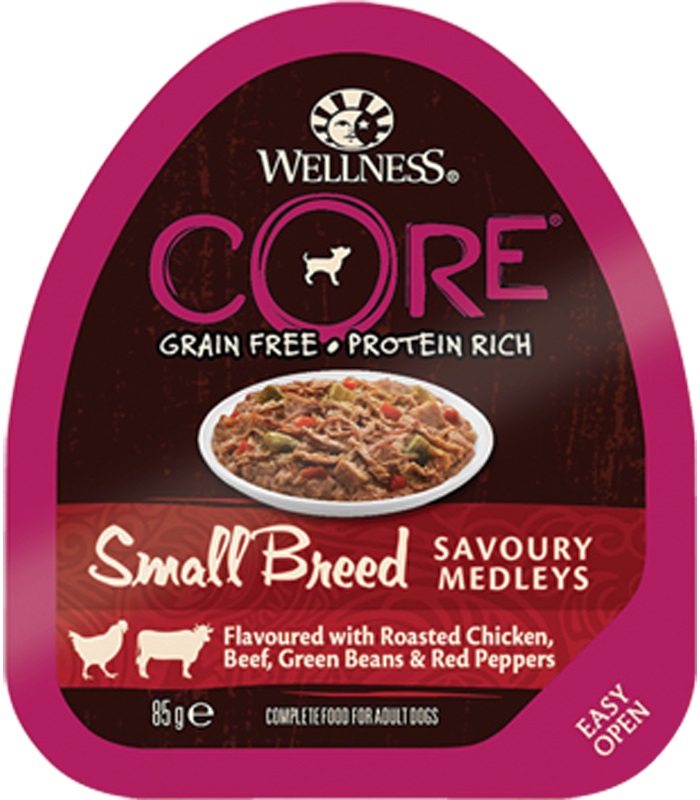Корм для собак мелких пород Wellness core 85 г курица с говядиной,зеленой фасолью и красным перцем