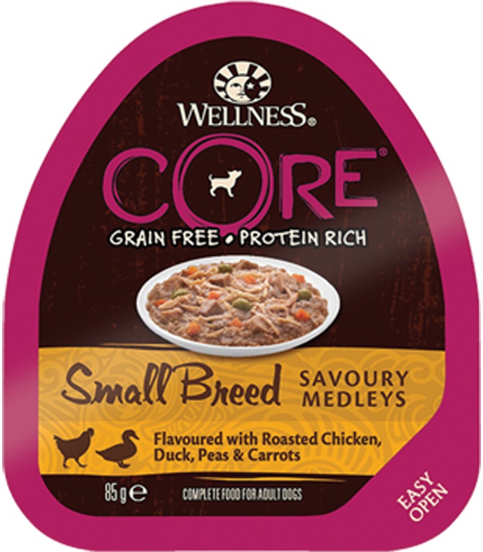 Корм для собак мелких пород Wellness core 85 г курица с уткой,горошком и морковью