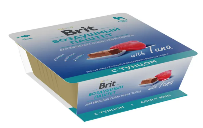 Корм для собак мини пород Brit premium воздушный паштет 100 г ламистер тунец