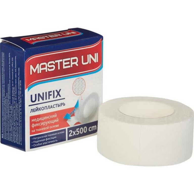 Master Uni Unifix лейкопластырь фиксирующий тканевая основа 2х500см