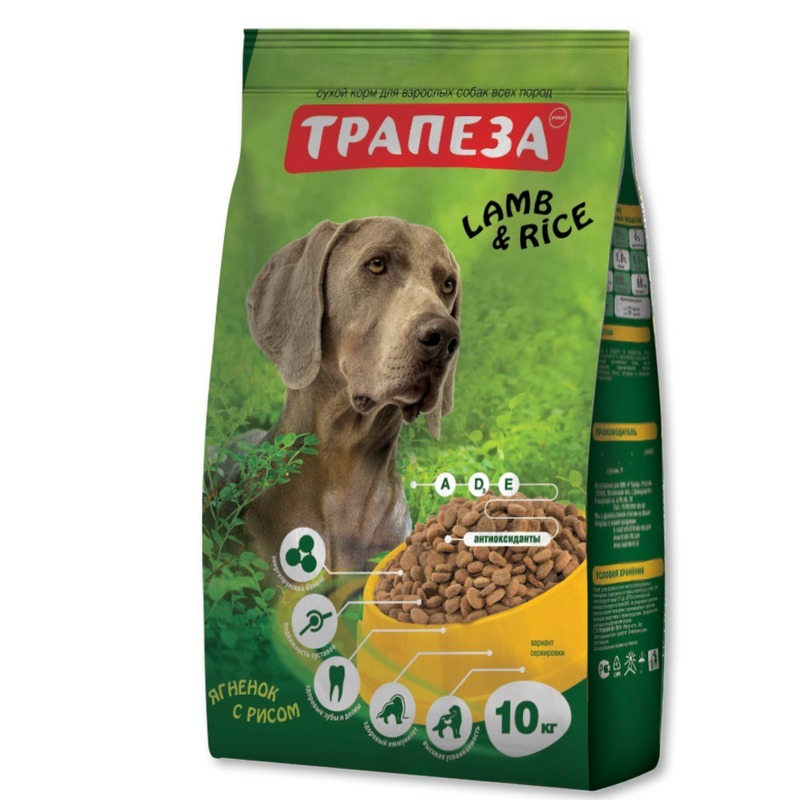 Корм для собак Трапеза 10 кг ягненок/рис