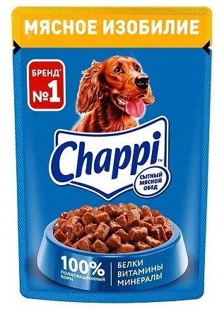 Корм для собак Чаппи 85 г пауч мясное изобилие