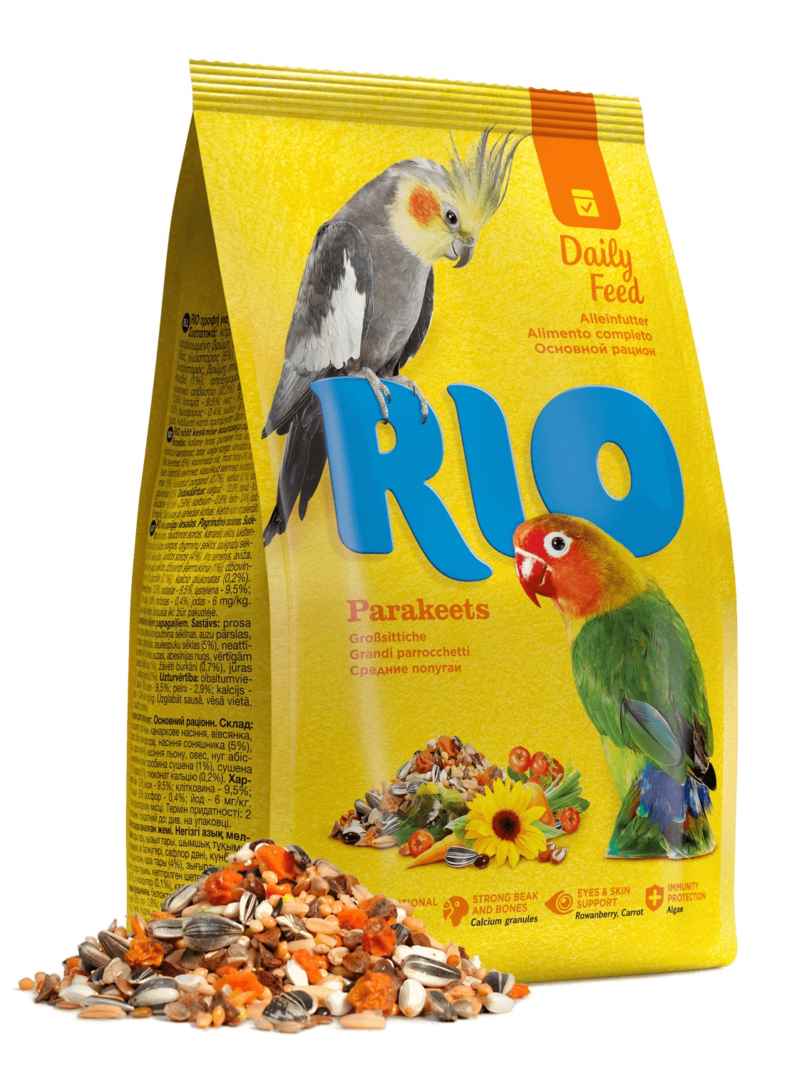 Корм для средних попугаев Rio основной рацион 500 г