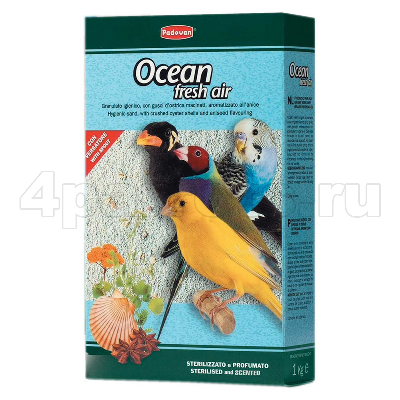 Био-песок для всех видов птиц Padovan 1 кг ocean fresh air