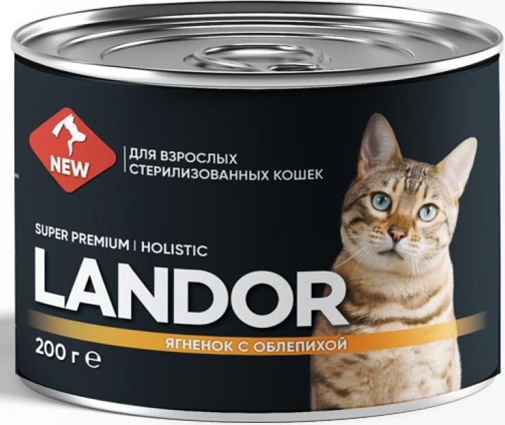 Корм для стерилизованных кошек Landor 200 г бан. ягненок с облепихой