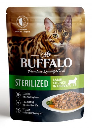 Корм для стерилизованных кошек Mr.buffalo sterilized 85 г пауч ягненок в соусе