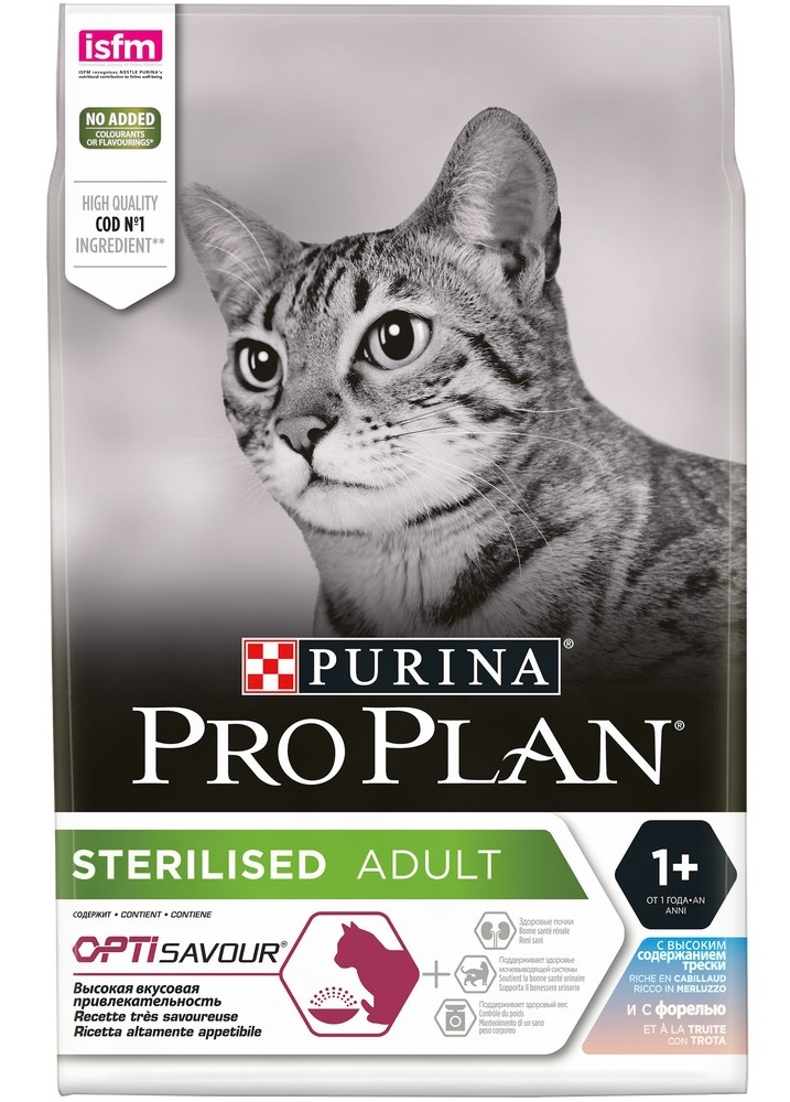 Корм для стерилизованных кошек Purina pro plan sterilised 400 г треска/форель