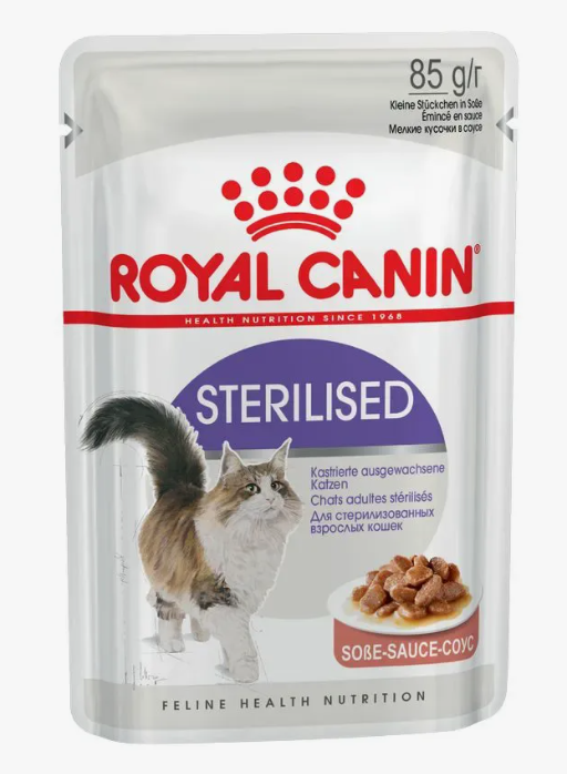 Корм для стерилизованных кошек Royal canin sterilised в соусе 85 г пауч
